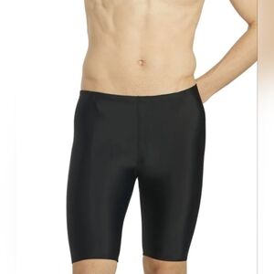 New iSwim Essential Solid Black Jammer Swimsuit Size 32